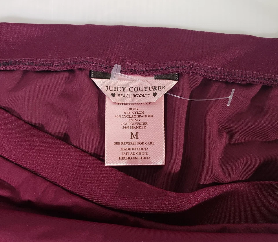 Новый Juicy Couture плавать низы размер M Beach Royalty средний эластичный бордовый новый с Ярлыками - Изображение 3 из 4