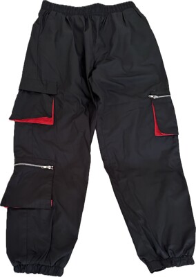 Forever 21 Black Bootcut Cargo Pants Broadstar Grey Relaxed Fit