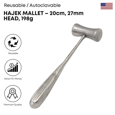Hajek Mallet 20 cm Head 198g Stainless Steel Premium Surgical Instruments