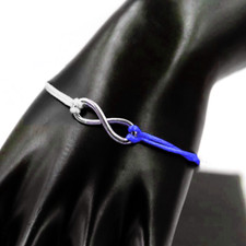 Bracciale BRESCIA calcio con Infinito corda BIANCO e BLU Uomo Donna braccialetto