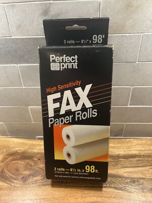 Perfect Print High Sensitivity Fax Paper 2 Rolls 8 1/2'' x 98 Feet S1-3-B2