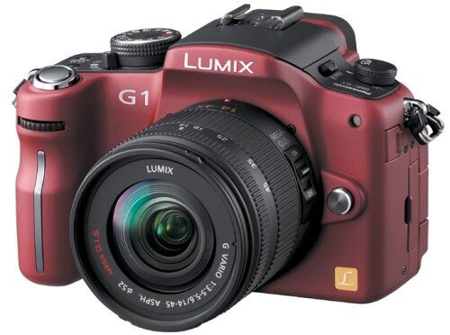 Kit d'objectif appareil photo reflex numérique Panasonic LUMIX (Lumix) G1 confort rouge DMC-G1K-R - Photo 1/1