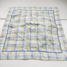 match sham euro square blue green plaid checkered cotton