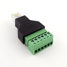 1pcs Ethernet RJ12 6P6C Male Plug to 6 Pin AV Terminal Connector Adapter CCTV