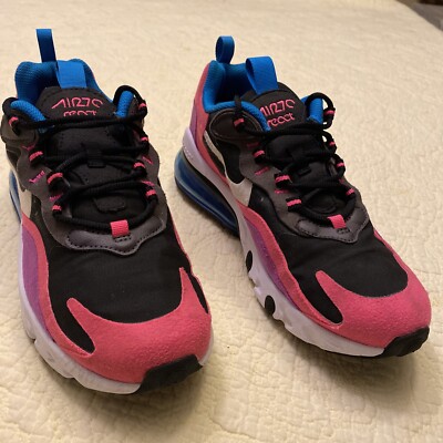 Nike Air Max 270 React GS Black White Pink BQ0101-001 Sz Youth 5Y Women's 6.5