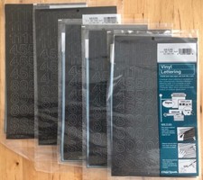 Lot of 5 - Chartpak 3/4-inch Black Stick-on Vinyl Numbers 01120 New 3/4"