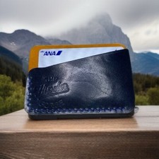 Porta carte Di Credito    Vintage Style, artigianale, Pelle toscana Cucita A Man