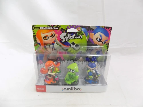 Boxed Brand New Nintendo Amiibo Splatoon Girl Orange / Squid Green / Boy Blue...