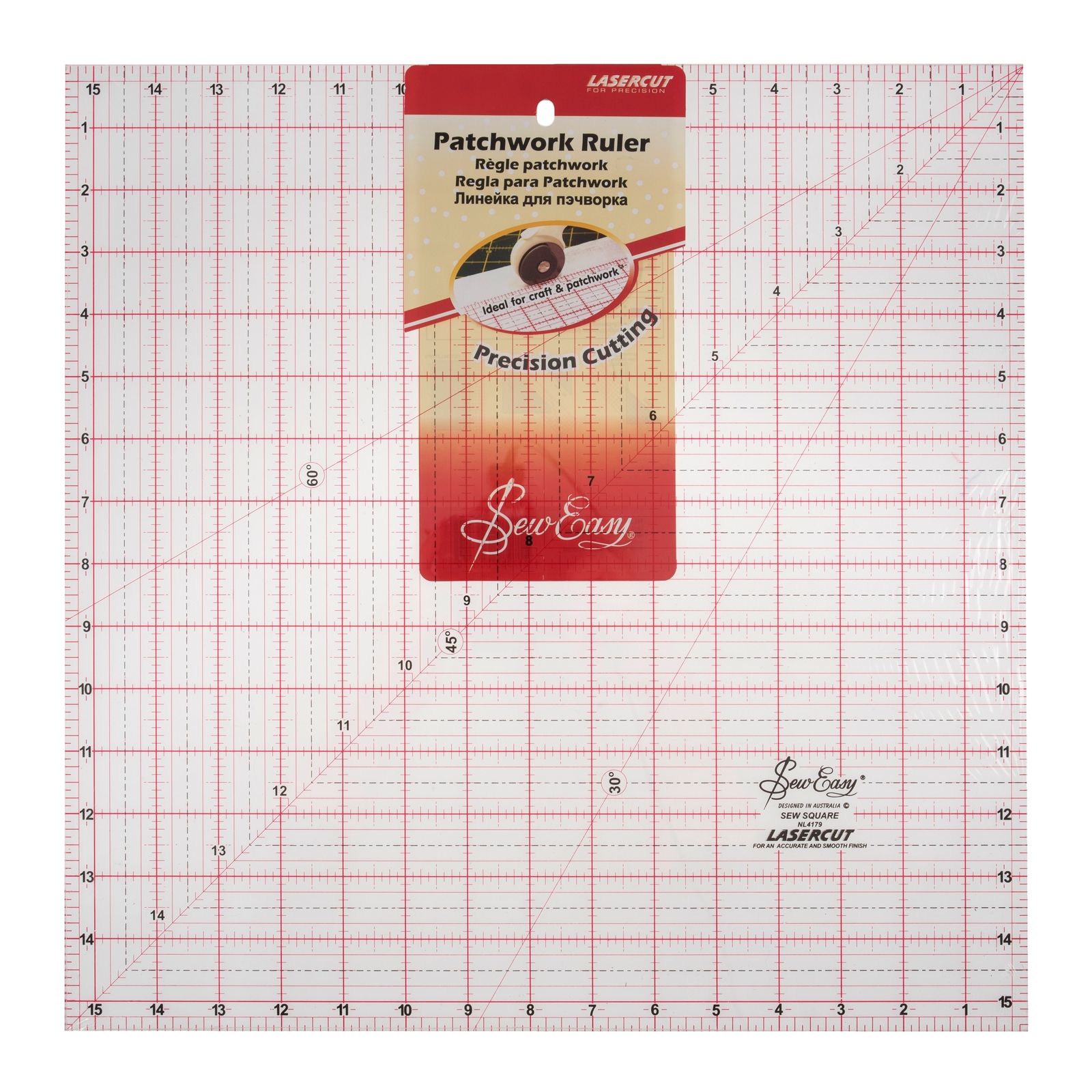 Sew Easy Rule: Quilting: Square: 15.5 x15.5in