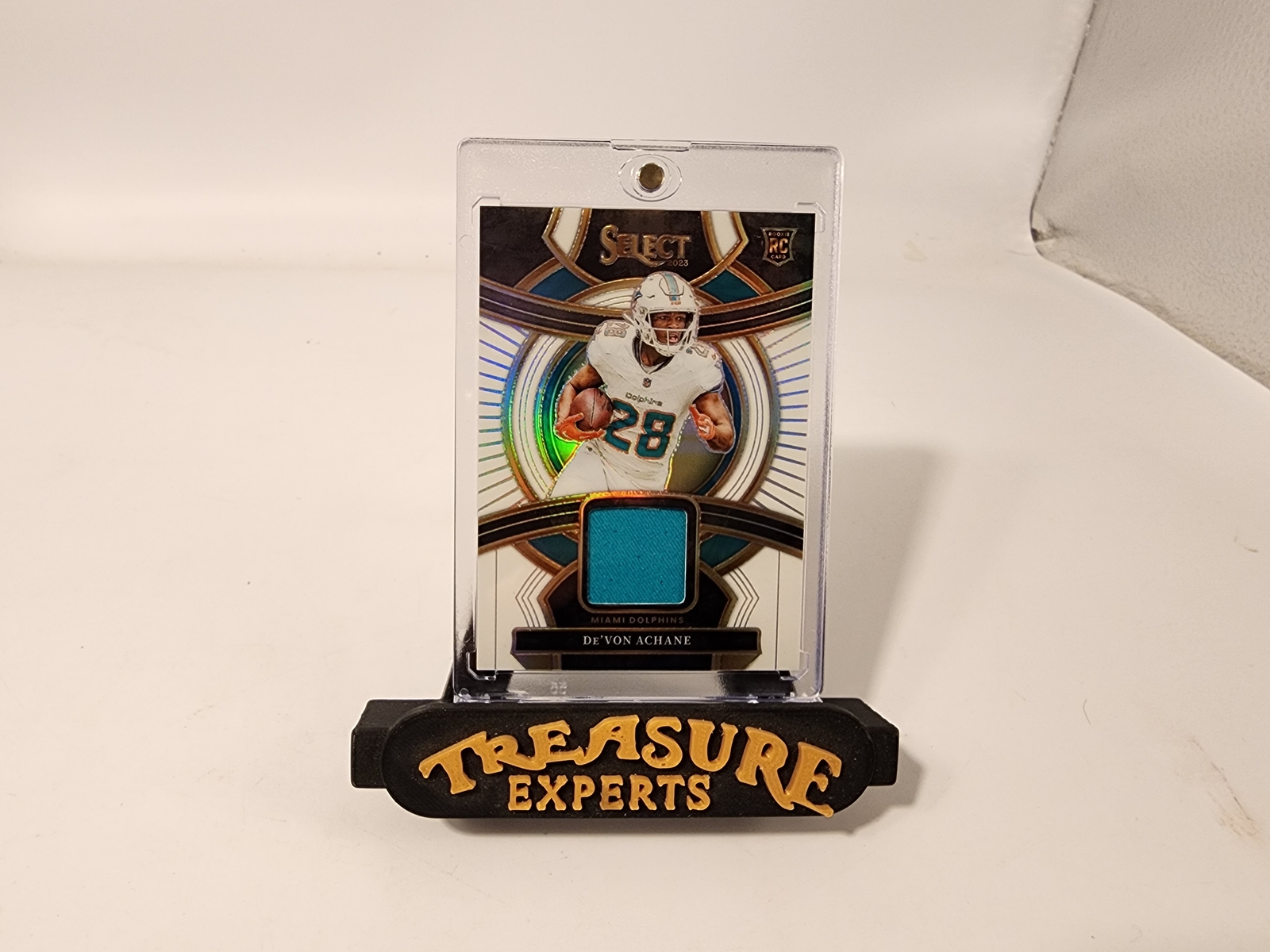 De'Von Achane Panini Select Rookie Swatches #RSWDAC White Prizm