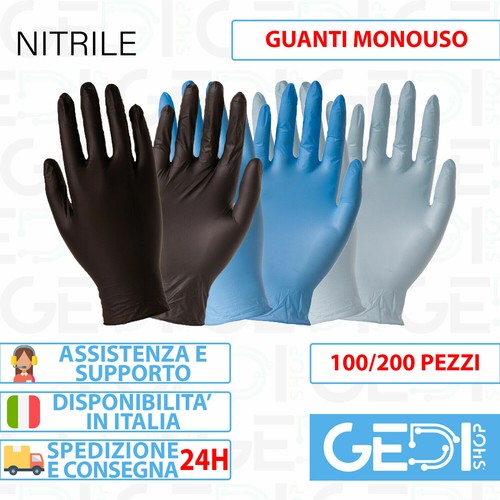Guanti in nitrile nero senza talco monouso S per hotel