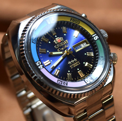Japan Orient KING DIVER Uhr Automatikuhr KD 21 JEWELS Original lila Zifferblatt