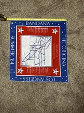 RARE Vintage 1984 USA Los Angeles Olympics MAP Bandana Handkerchief PRISTINE