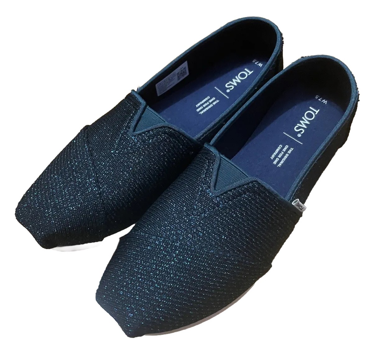 TOMS Women’s Alpargata Glimmer Green Ortholite Slip-On Flats Shoes Size