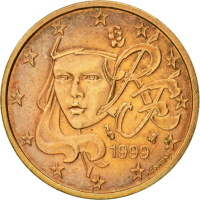 [#582019] France, 5 Euro Cent, 1999, SUP+, Copper Plated Steel, KM:1284 - Photo 1/2