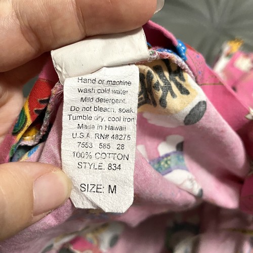 NIKKY Made In Hawaii Pink Girls M Kimono Shirt Top Japanese Manekineko Crane - Picture 7 of 12