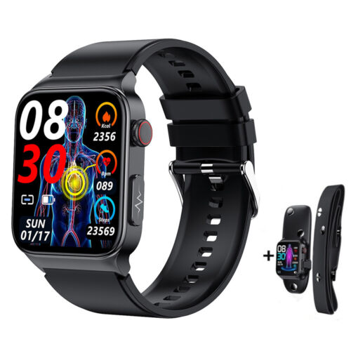 Sport E500 cinturino in silicone smartwatch zucchero nel sangue ed ECG + bracciale ECG BT5.1 orologio - Foto 1 di 12
