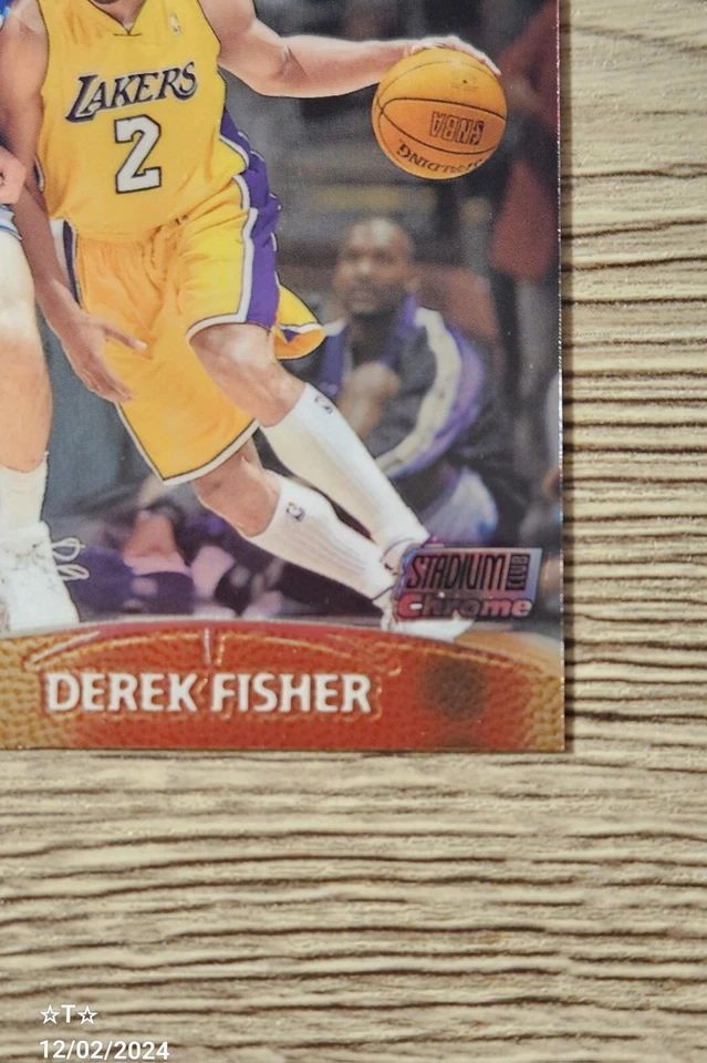 1999-00 Derek Fisher #92 ☆Topps Stadium Club Chrome LA Lakers NBA Trading Card - Image 4 of 4