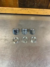 MG MGB • Original Windshield Wiper Arm Finisher Cones (x3) & Nuts. Used.KMG1229