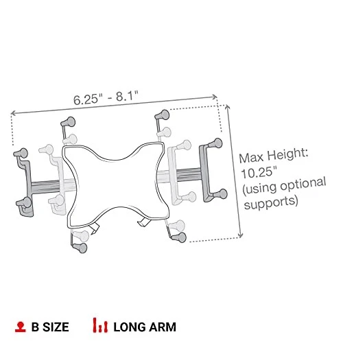 X-Grip Drill-Down Double Ball Mount for 9"-11" Tablets RAM-B-101-C-UN9U with ... - Image 4 of 4