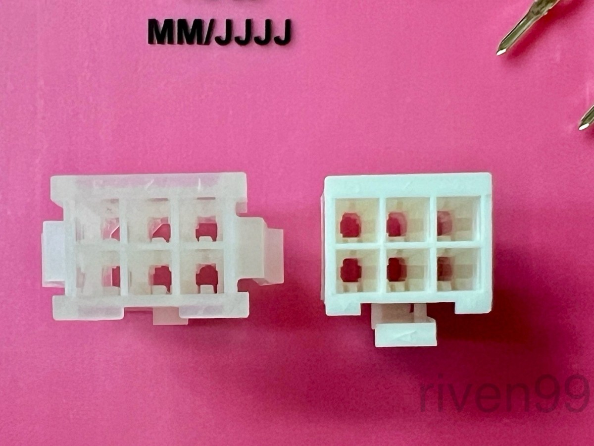 2 Sets of MOLEX Mini-Fit Jr 6 Pin Panel Mount Male/Female Wire