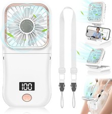 Handheld Fan Rechargeable,Portable Fan Battery Operated W/ LED Display,Mini