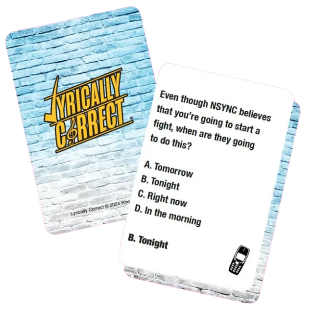 Juego de cartas Lyrically Correct Pop Quiz Music Trivia años 90 y 2000 edición POP Foto 2 de 4