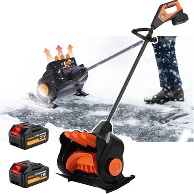 Snow Thrower Power Shovel, Cordless Rechargeable Snow Blower,41cm Width/15cm Dep