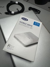LaCie Mobile Drive 2TB USB 3.2 Gen 1 USB-C External Hard Drive Silver 130MB/s