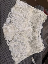 Vtg Victoria's Secret Gold Label Paisley Floral Satin Shorts With Lace Trim L G