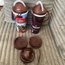Hershey Park Season Pass Holder Pepsi Whirley Travel Mug Cup Made In USA w Lids
