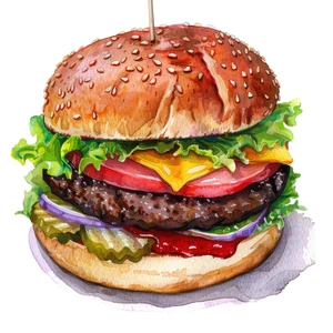 Sandwiches Sandwich Burger Self Adhesive Sticker