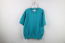 Vintage 90s Streetwear Mens Large Distressed Blank Short Sleeve Sweatshirt USA