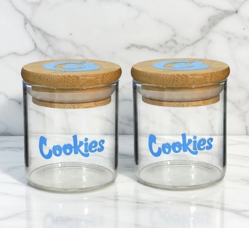 2x Cookies Glass Storage Jar 200ml Airtight Bamboo Lid - Herb & Spice Container
Opens in a new windo