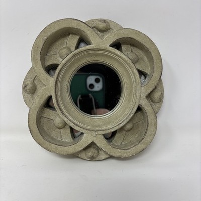 Celtic Knot Style Wall Mirror Resin Heavy - 5 3/4'' Cream/ Tan Distressed Look