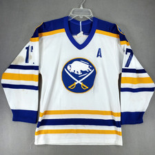 Vtg 1980s Buffalo Sabres Bills Hockey NHL Jersey FOLIGNO CCM Men S Maska USA
