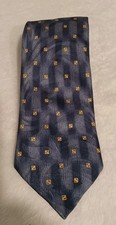 Giorgio Cosani Mens Tie 100 Silk Blues Italy Handmade With Beige Square Graphic