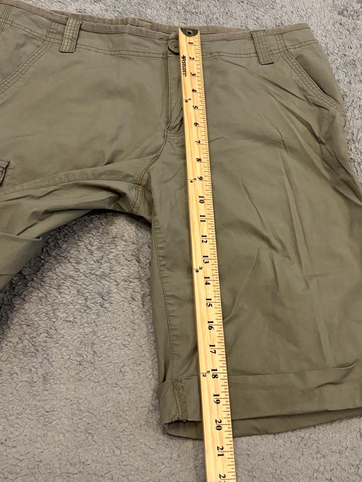 Pantalones Cortos DKNY Jeans Para Mujer 12 Bermudas Carga Verde Elastizadas Activas Foto 4 de 4