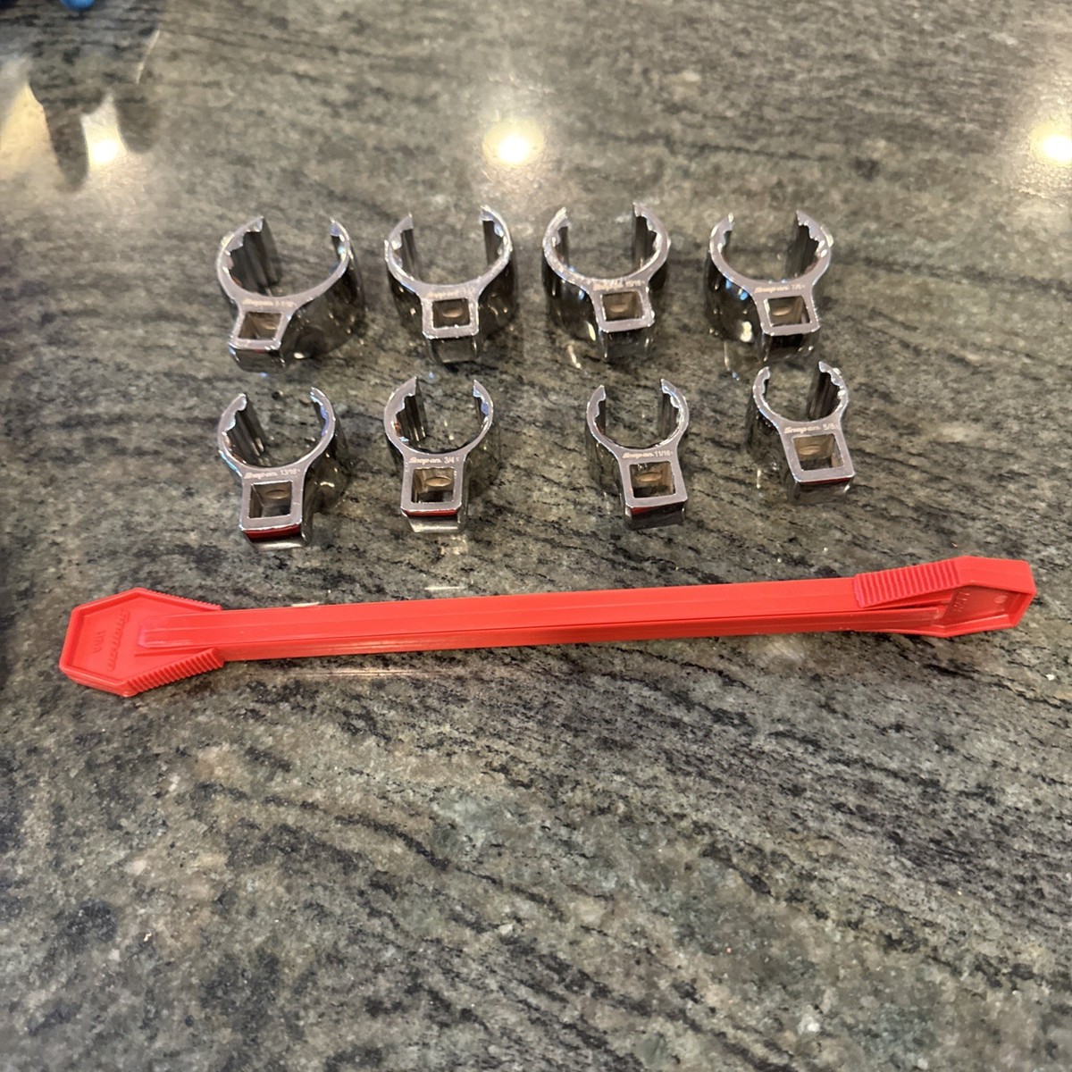 Snap-on 208an 8 pc 3/8 drive 12 pt sae flare nut crowfoot wrench