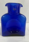 Blenko Genuine Handmade Glass 384 Water Bottle 8" Cobalt 2003 Original Label