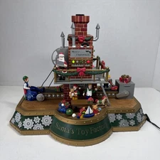 MR. CHRISTMAS Gold Label-Santa’s Toy Factory Animated Figures, Lights&Music READ