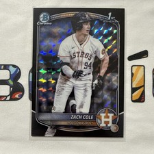 2025 Bowman Chrome Zach Cole 1st Black Geometric Refractor /10