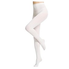 Women's Cable Knit Tights Soft Sweater Opaque Fall Winter Warm Large Off-white