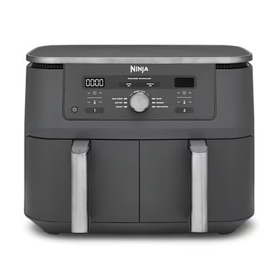Ninja Dual Zone Air Fryer DZ400EU, 2 Schubladen, 6-in-1, Heißluftfritteuse Grau