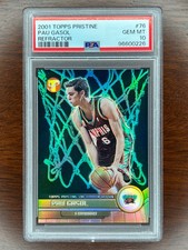 Pau Gasol 2001 Topps Pristine Uncommon Rookie HOF #76 Refractor /750 PSA 10