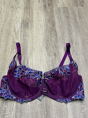Ann Summers nächtlicher lila ungepolsterter BH voller Brust Größe 40F - KOSTENLOSER VERSAND