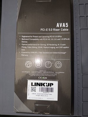 LINKUP AVA5 PCIe 5.0 x16 Riser Cable 50cm Straight Black AG-P5-33SS-050BK-V2