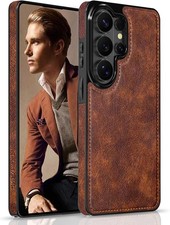 Samsung Galaxy S26 Ultra Case, Premium Leather Luxury Business PU Shockproof Cov