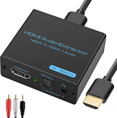 HDMI Audio Extractor 4k HDMI Optisch Splitter Adapter Konverter 3.5 mm, 1080P