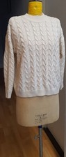 MANGO Creamy White Soft Cable Knit Jumper  - size M / 12 UK